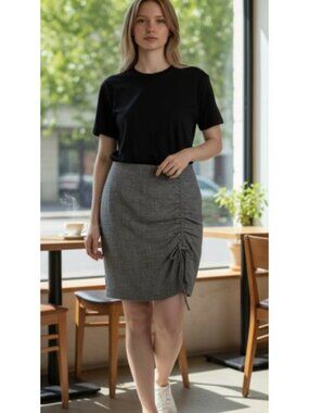 ODDS ‘N EVENS Gray Shirred Side Skirt Ladies Size 16